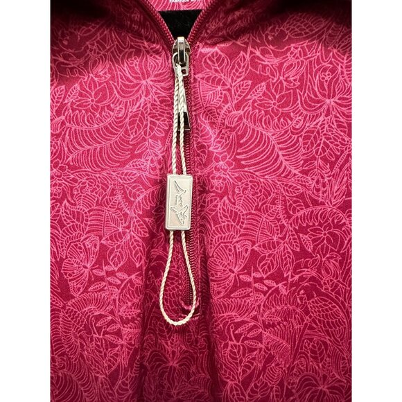 Greg Norman ML75 Womens Sleeveless 1/4 Zip Polo XXL Floral Print Moisture Wickin - Picture 3 of 6